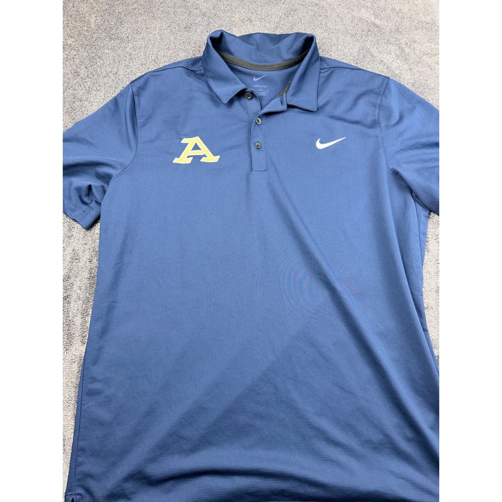 Nike Mens Dri-FIT Appalachian State Mountaineers Polo Shirt Blue Large App State